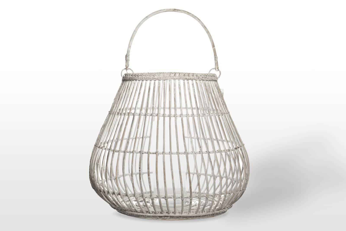 Lampion okrągły CAEN ⌀69cm x wys. 59cm biały przecierany