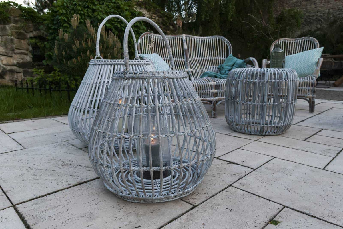 Lampion okrągły CAEN ⌀69cm x wys. 59cm biały przecierany