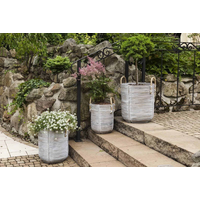 Kosz rattanowy AMIENS ⌀35cm x wys. 40cm biały przecierany