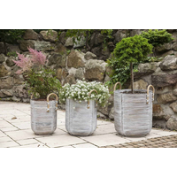 Kosz rattanowy AMIENS ⌀35cm x wys. 40cm biały przecierany