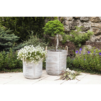 Kosz rattanowy AMIENS ⌀35cm x wys. 40cm biały przecierany