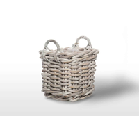 Kosz rattanowy NARBONNE sz.35cm x gł.35cm x wys.35cm biały przecierany