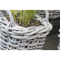 Kosz rattanowy NARBONNE sz.35cm x gł.35cm x wys.35cm biały przecierany