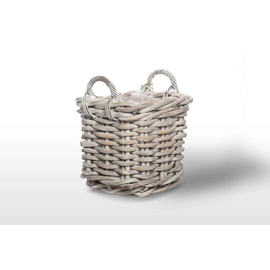 Kosz rattanowy NARBONNE sz.35cm x gł.35cm x wys.35cm biały przecierany