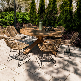 Stół ogrodowy teak BORDEAUX ⌀170cm