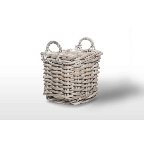 Kosz rattanowy NARBONNE sz.35cm x gł.35cm x wys.35cm biały przecierany