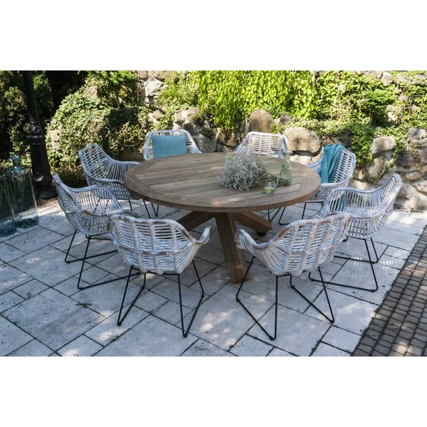 Stół ogrodowy teak BORDEAUX ⌀170cm