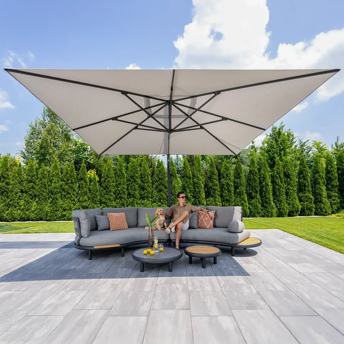 Duży parasol ogrodowy prostokątny Icon 4m x 3m