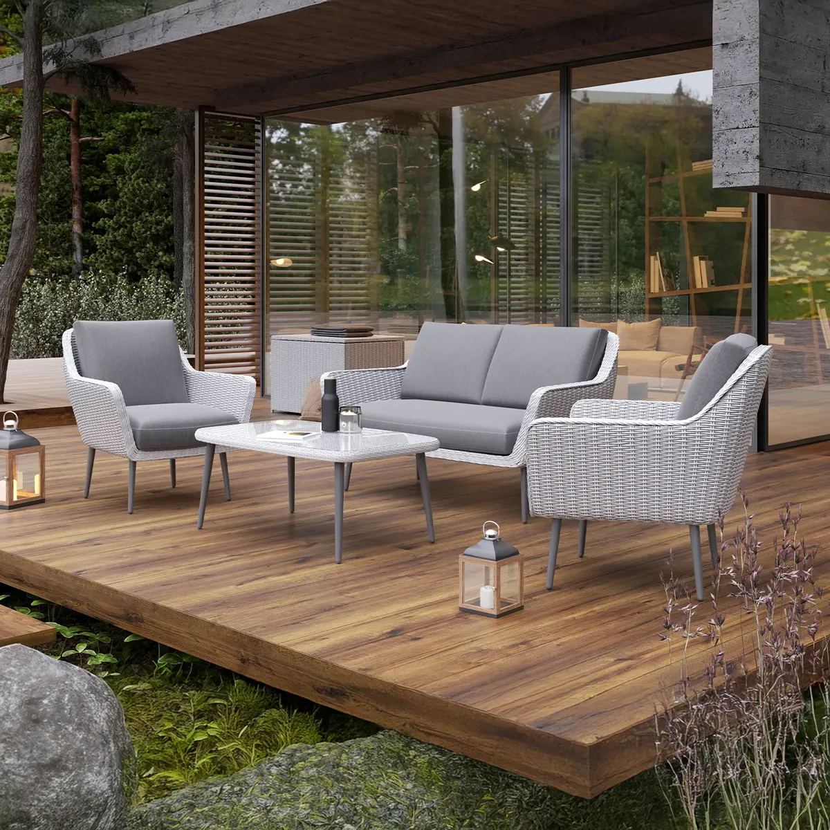 Meble ogrodowe MONZA royal białe