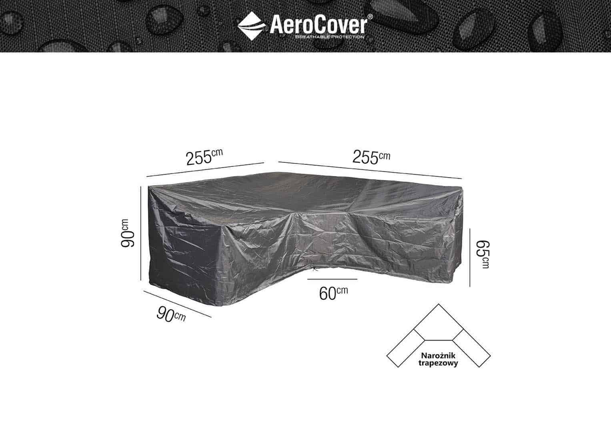 Pokrowiec ogrodowy w kształcie „L” 255x255x90cm 7955