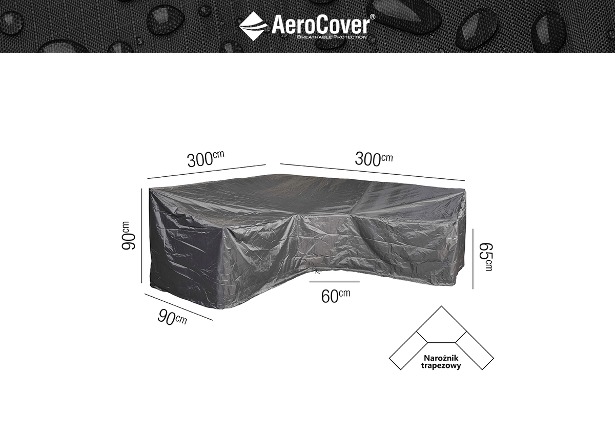 Pokrowiec ogrodowy w kształcie „L” 300x300x90cm 7957