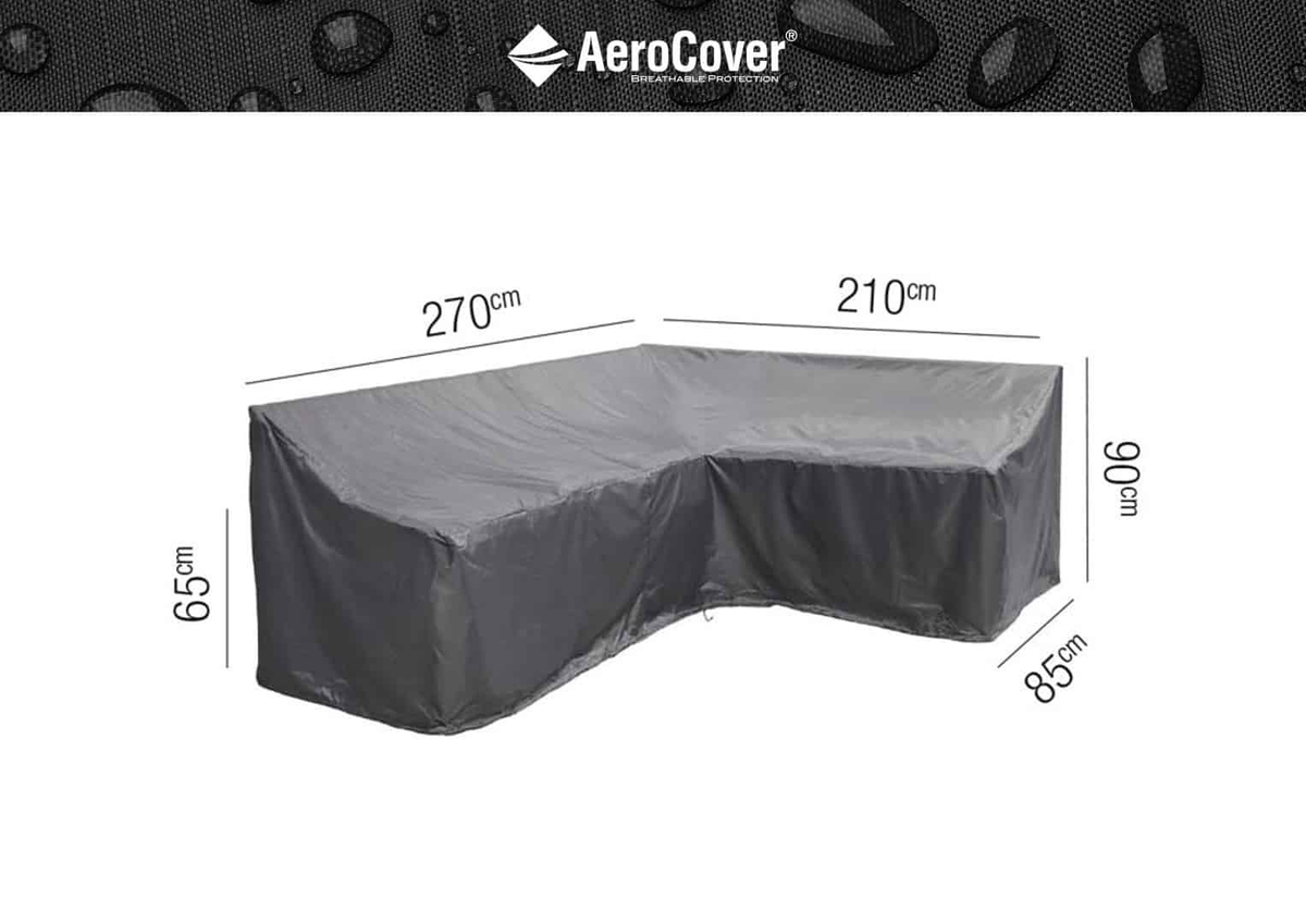 Pokrowiec ogrodowy w kształcie „L” PRAWY 270x210x85x65-90 7991
