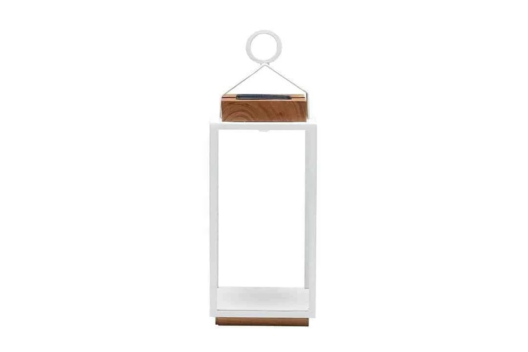 Lampa solarna Mrs. Solar Coco teak biała M