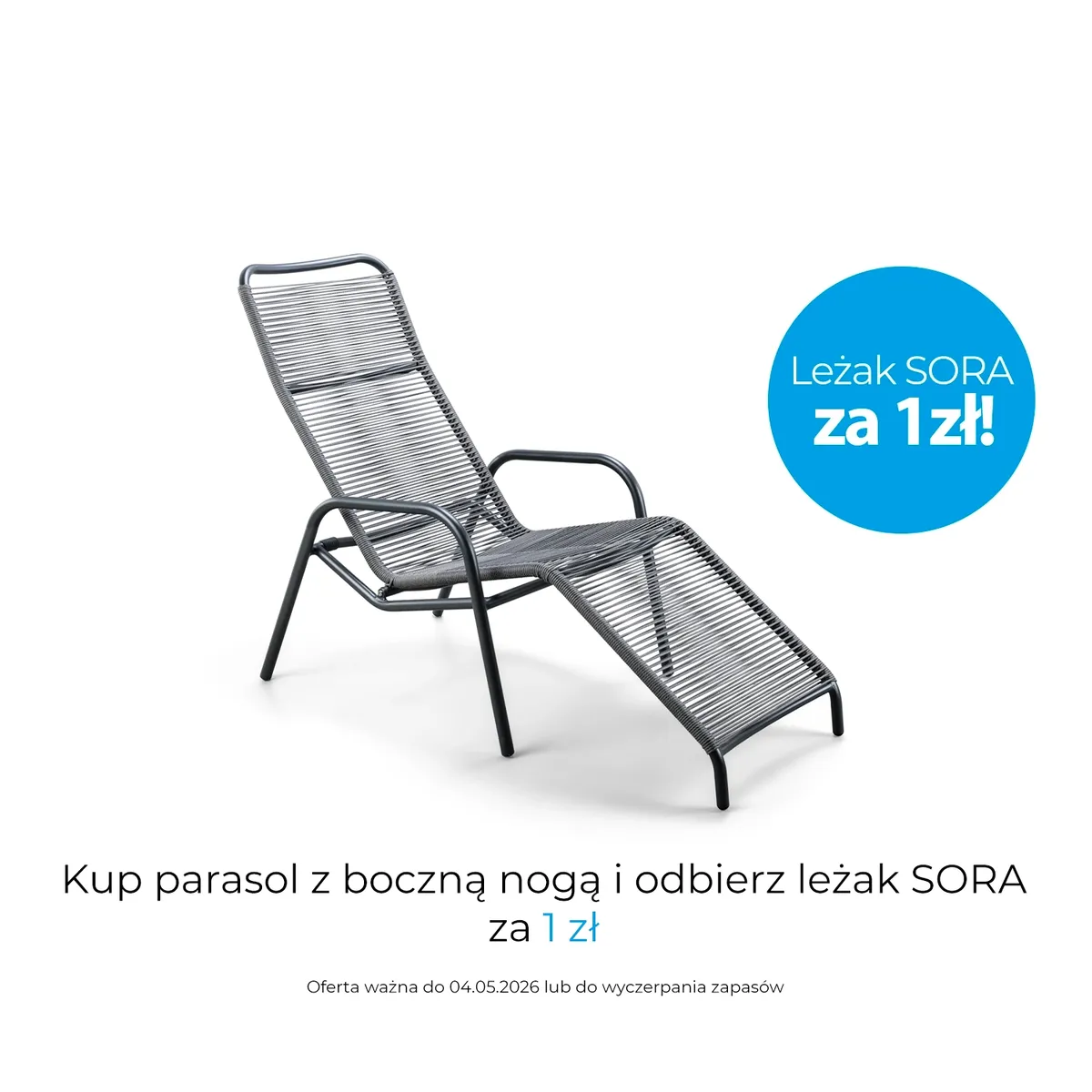 Leżak ogrodowy SORA antracyt