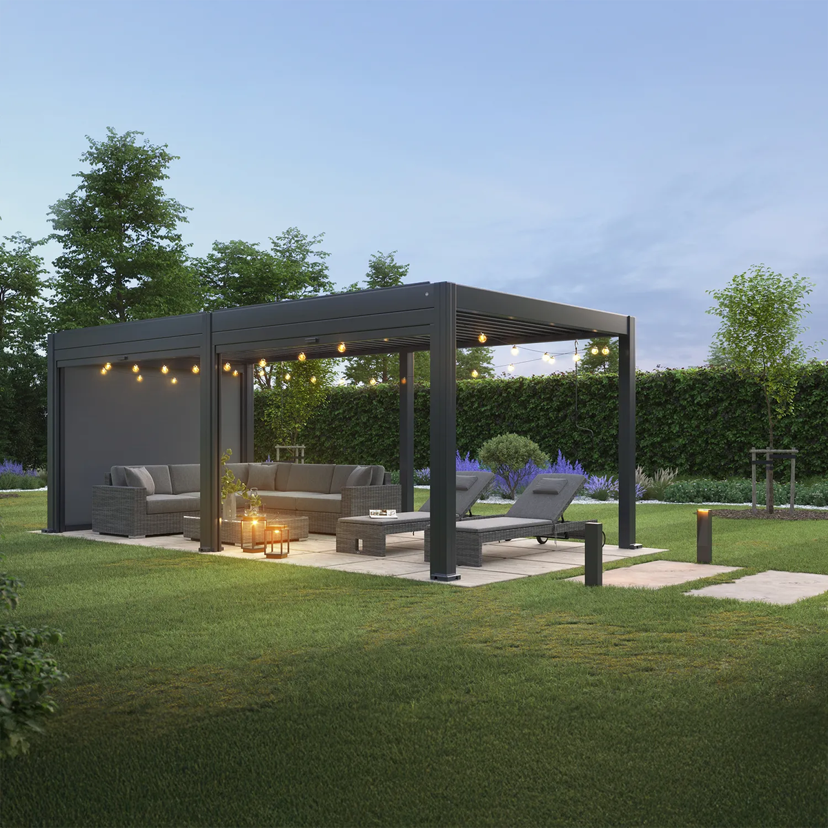 Manualne zadaszenie tarasu PERARA 3x6m