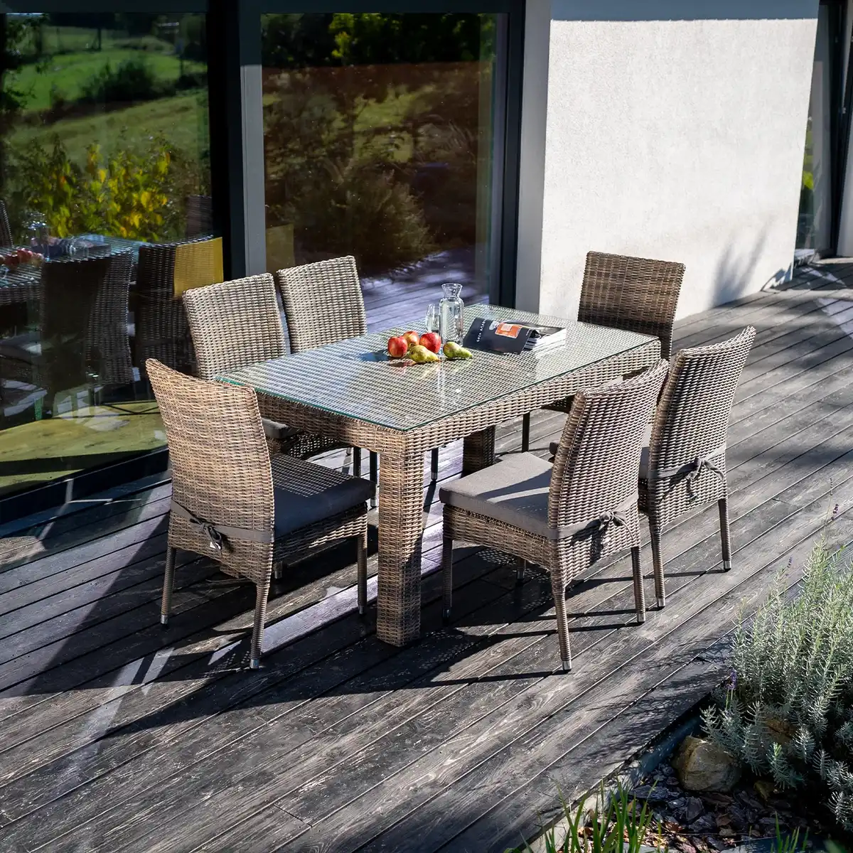 Meble ogrodowe jadalniane RAPALLO 160cm royal piaskowe