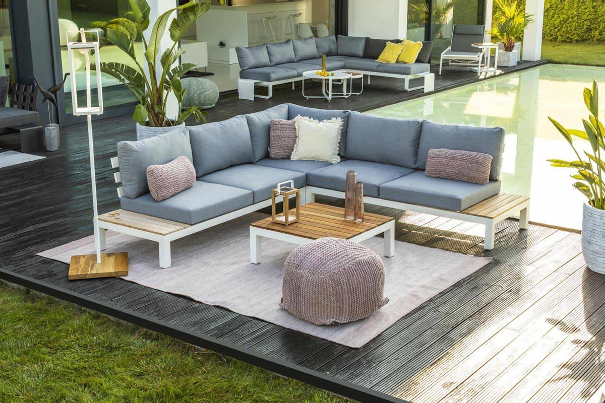 Puf ogrodowy kwadratowy Arezzo szary