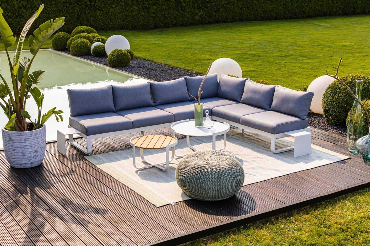 Puf ogrodowy kwadratowy Arezzo szary