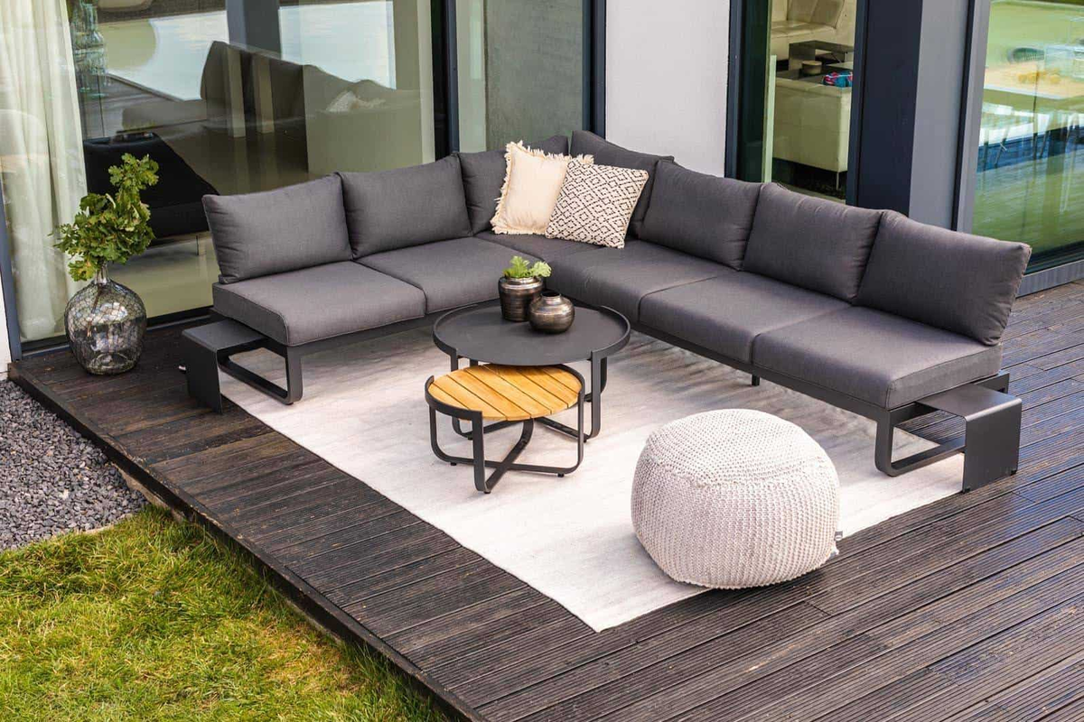 Puf ogrodowy kwadratowy Arezzo szary