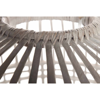 Lampa bambusowa TOULOUSE ⌀96cm x wys. 72cm biała przecierana