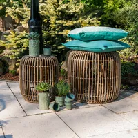 Stolik / puf rattanowy CANNES 35 cm naturalny