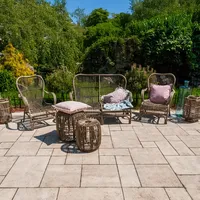 Stolik / puf rattanowy CANNES 52 cm naturalny