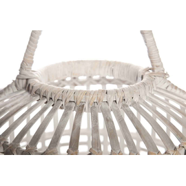 Lampa bambusowa TOULOUSE ⌀54cm x wys. 54cm biała przecierana