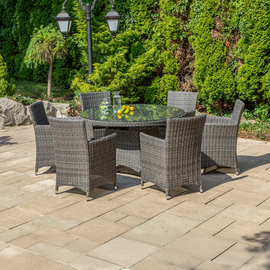 Stół ogrodowy RONDO 130cm royal szary