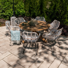 Stół ogrodowy teak BORDEAUX ⌀135