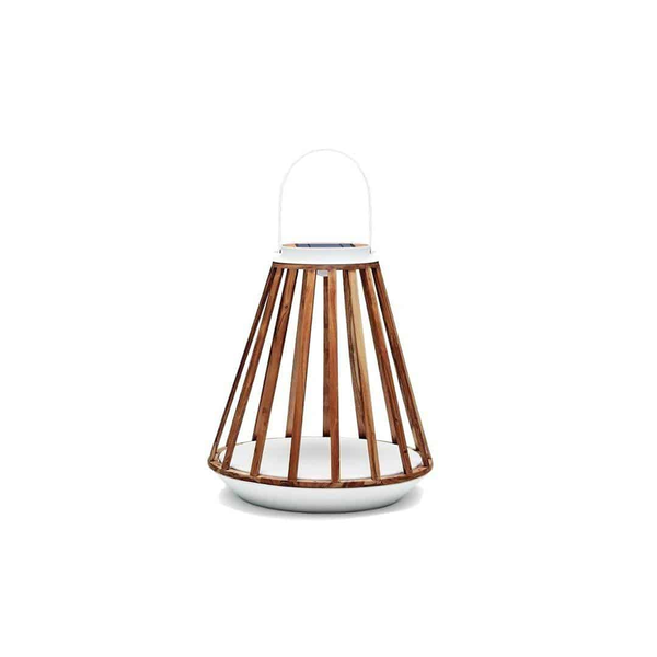 Lampa solarna Mrs. Solar Kate teak biała XL