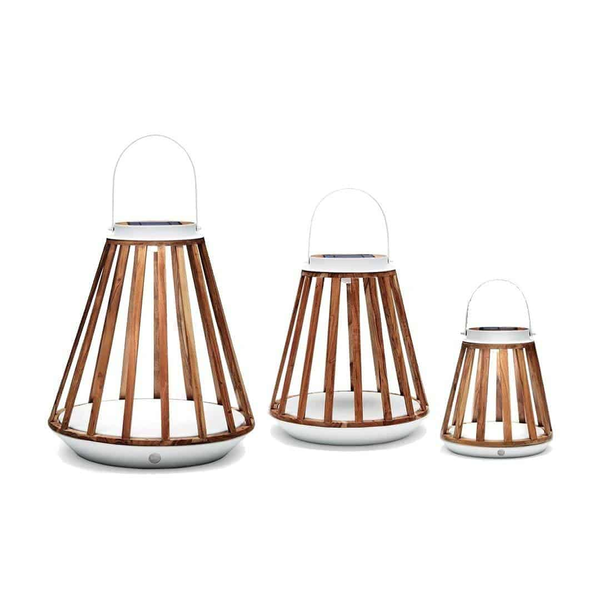 Lampa solarna Mrs. Solar Kate teak biała XL