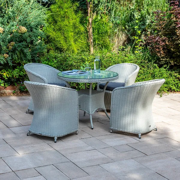 Meble ogrodowe FILIP II ø90 royal białe + Fotel DOLCE VITA II royal biały