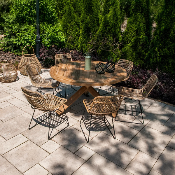 Stół ogrodowy teak BORDEAUX ⌀150cm