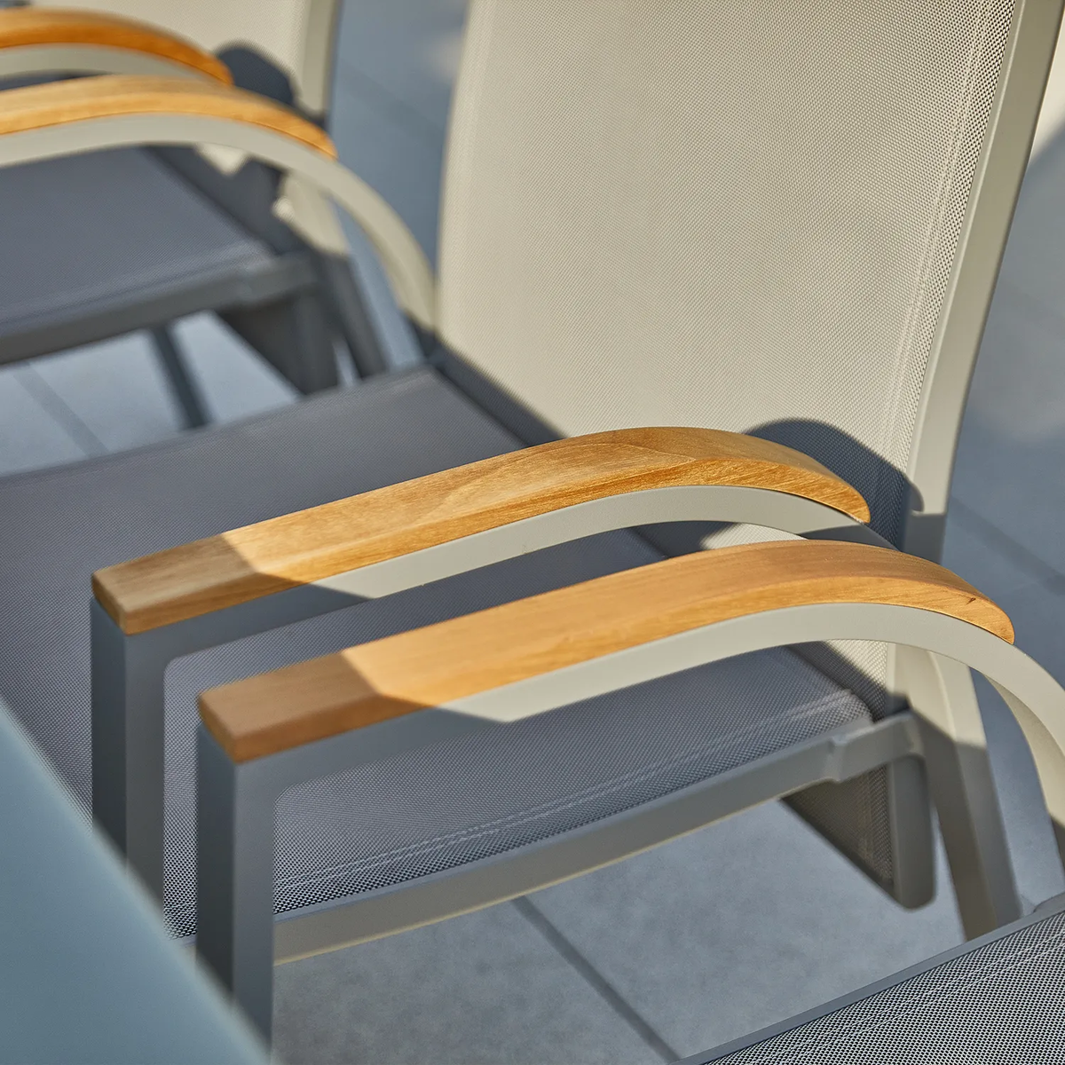 Meble ogrodowe OVIEDO szare teak