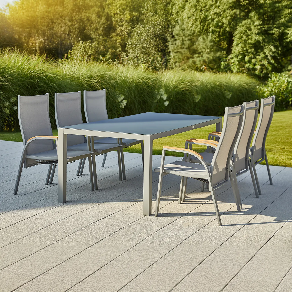 Meble ogrodowe OVIEDO szare teak