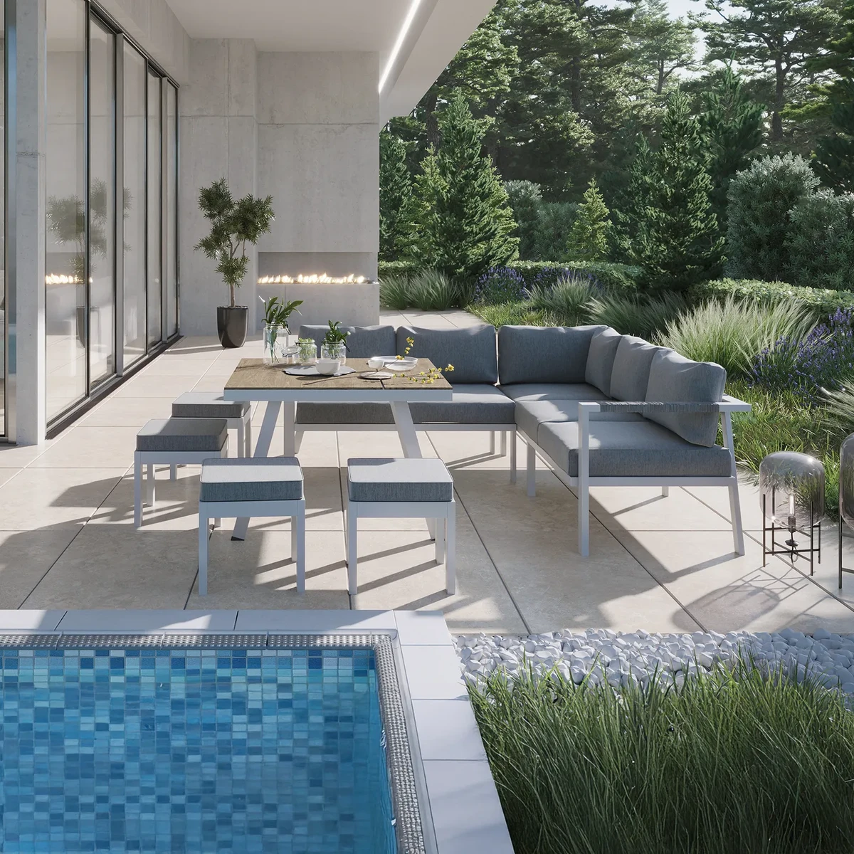 Zestaw ogrodowy GRADO II biały WYPRZEDAŻ