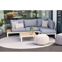 Puf ogrodowy okrągły Arezzo niebieski