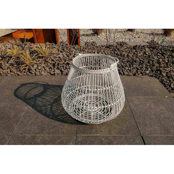 Lampion ogrodowy CAEN z naturalnego rattanu biały ⌀69cm 965