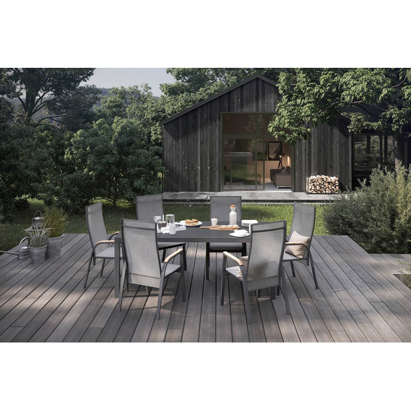 Meble ogrodowe OVIEDO szare teak