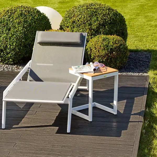 Stolik ogrodowy GRENADA teak biały