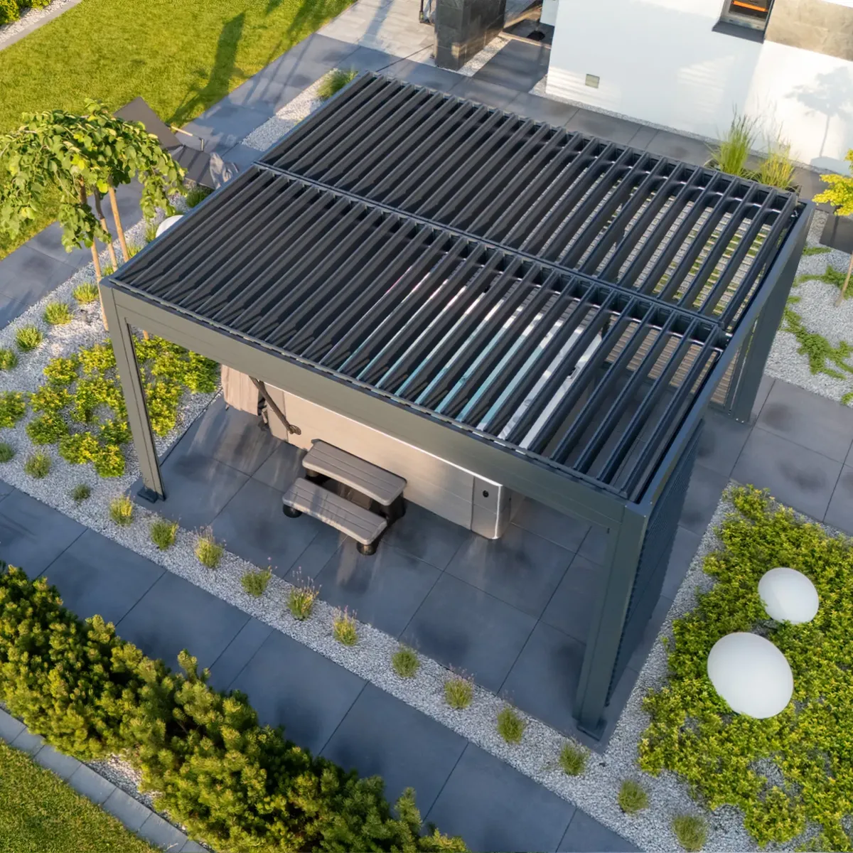 Elektryczna pergola tarasowa PRIME z oświetleniem LED 4x4m