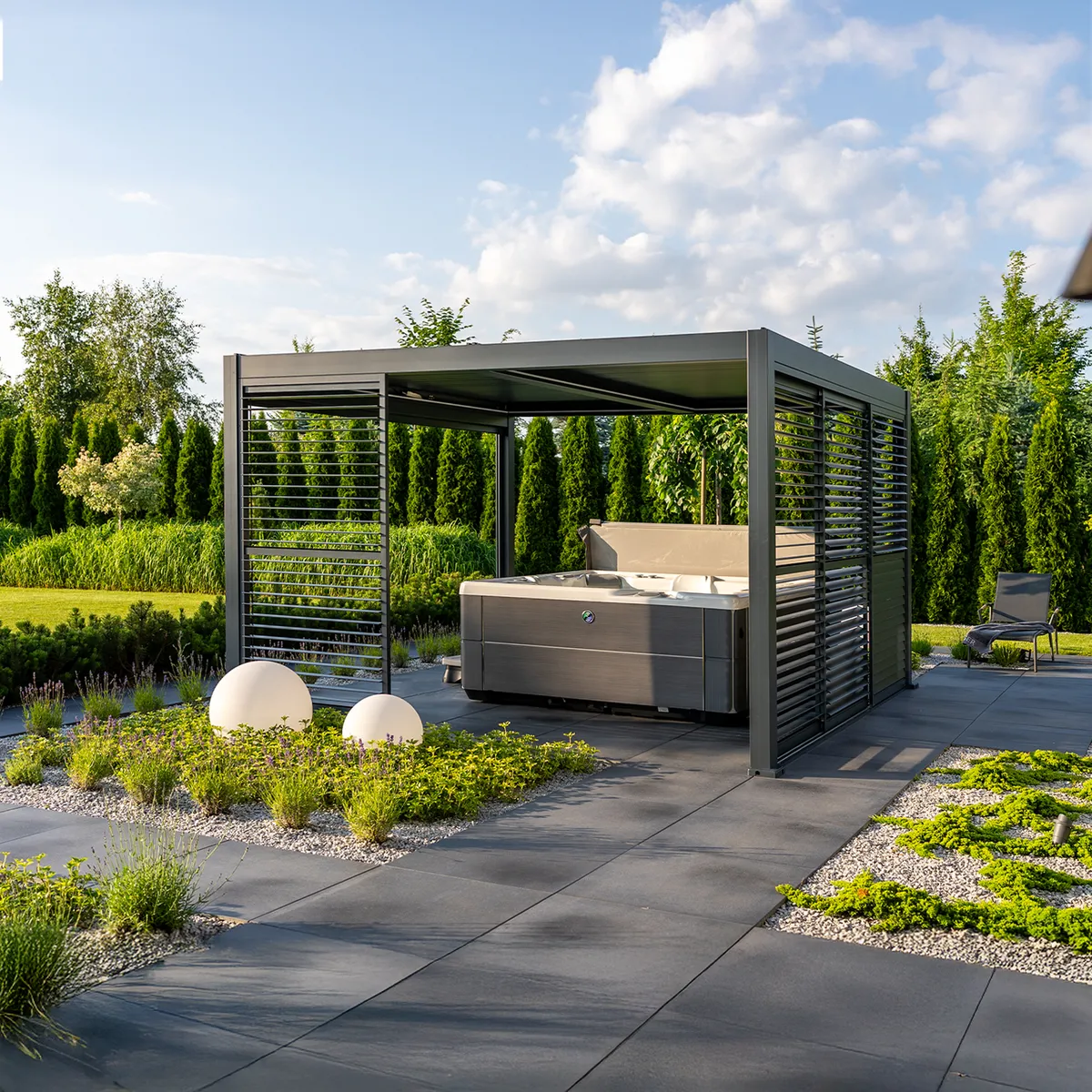 Elektryczna pergola tarasowa PRIME z oświetleniem LED 4x4m