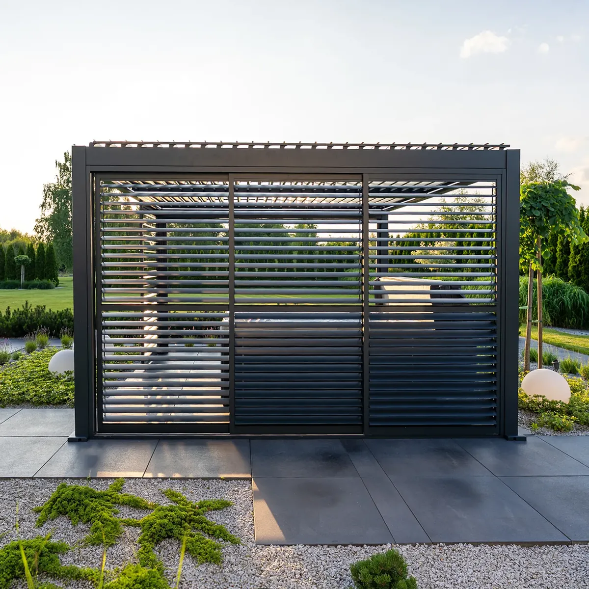 Elektryczna pergola tarasowa PRIME z oświetleniem LED 4x4m