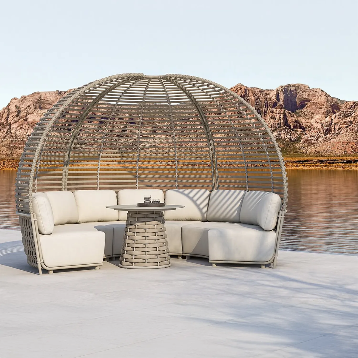 Zestaw mebli ogrodowych HUG II szarobeżowy