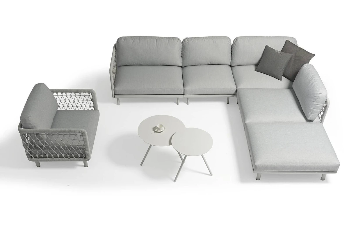 Stolik kawowy ogrodowy na taras DJ ⌀50 cm jasnoszary