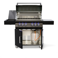 Grill ogrodowy gazowy STROMBOLI PRO 4-palnikowy czarny