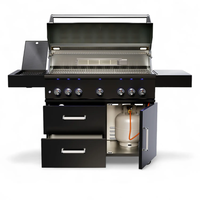 Grill ogrodowy gazowy VESUVIUS PRO 5-palnikowy czarny