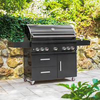 Grill ogrodowy gazowy VESUVIUS PRO 5-palnikowy czarny