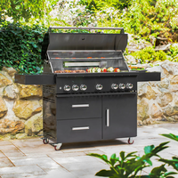 Grill ogrodowy gazowy VESUVIUS PRO 5-palnikowy czarny