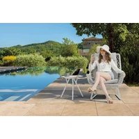 Stolik kawowy ogrodowy na taras DJ ⌀50 cm jasnoszary